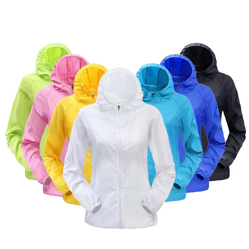 

Vertvie Women Men Outdoor Sports Windproof Quick Dry Running Jacket Sunshade Breathable Rain Jacket Top Candy Color Thin Section