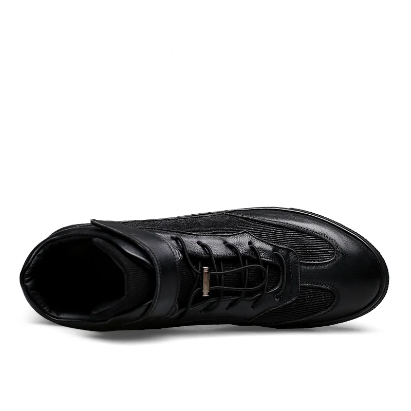 Occasionnels Design Deportivo Top Ramialali Véritable Sneakers Chaussures Calzado Mode Hommes Hombre Noir Cuir High De Confortable byY7f6g