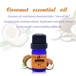 Натуральный масло, полезное для здоровья для ароматерапии волос и уход за кожей/макияж Remover/Массажное, для тела 5 мл кокосовое эфирное масло