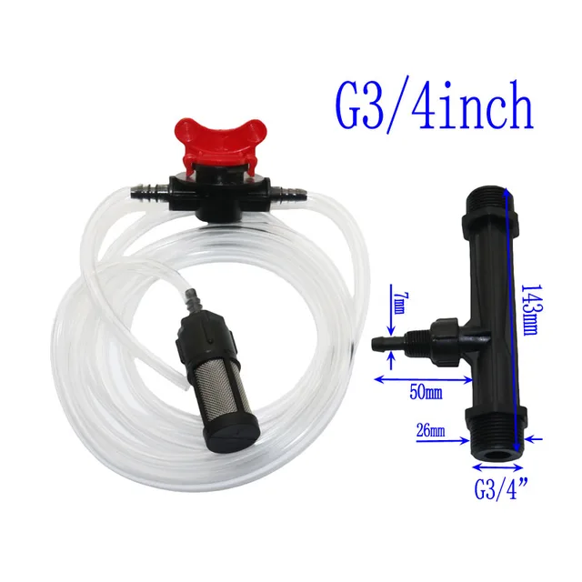 1/2",3/4",1" Irrigation Venturi Fertilizer Mixer Injectors kit Agriculture Garden Water Tube Garden Hot Tub Spa Ozone Injector 3