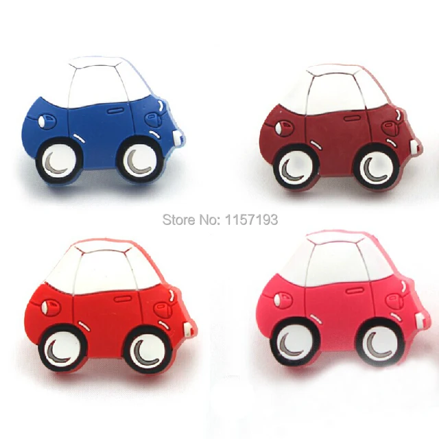 10 unids rojo azul , rosa , café coche de dibujos animados tiradores