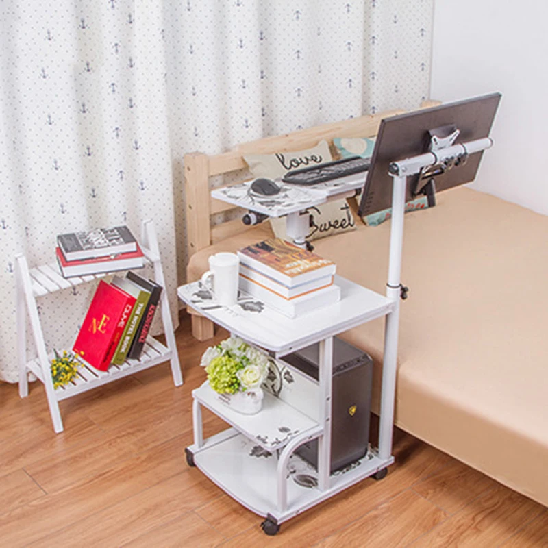 European Laptop Table Multi-functional Hanging Desktop Computer Desk Home Seamless Bedside Table Creative Rotating Laptop Desk