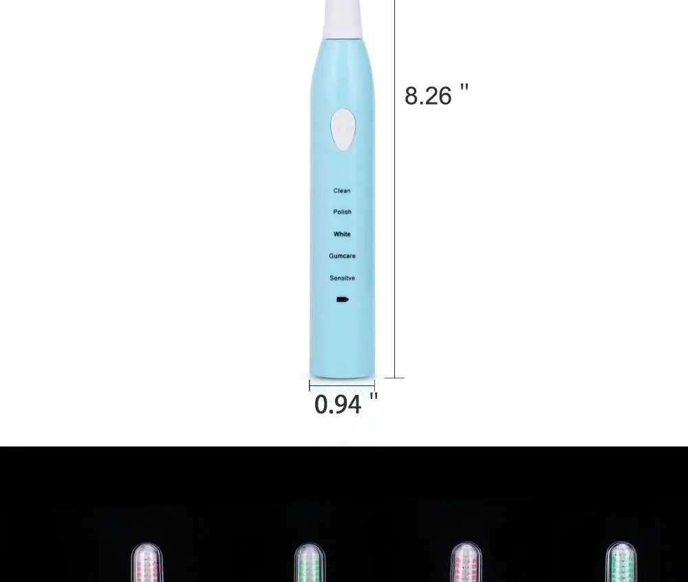 Usb зарядка акустическая волна зубная щетка перезаряжаемая зубная щетка цветная зубная щетка IPX7 Водонепроницаемая щетка для взрослых