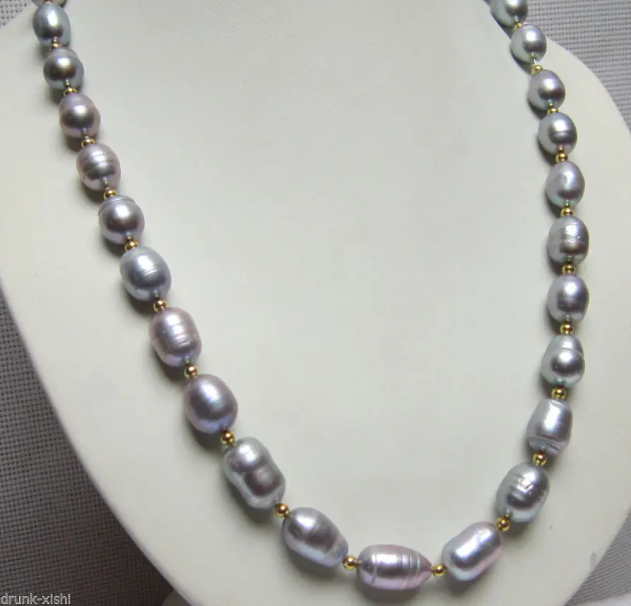 

Jewelr 00449 TAHITIAN NATURAL SOUTH SEA gray PEARL NECKLACE