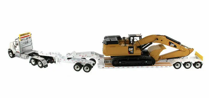 Литой мастеров DM85600 HX520 трактор + низкорамник Cat 349F 1/50 Новый штучной
