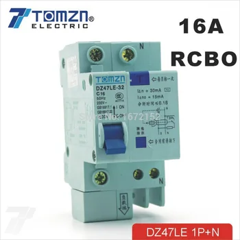 

DZ47LE 1P+N 16A C type 230V~ 50HZ/60HZ Residual current Circuit breaker with over current and Leakage protection RCBO