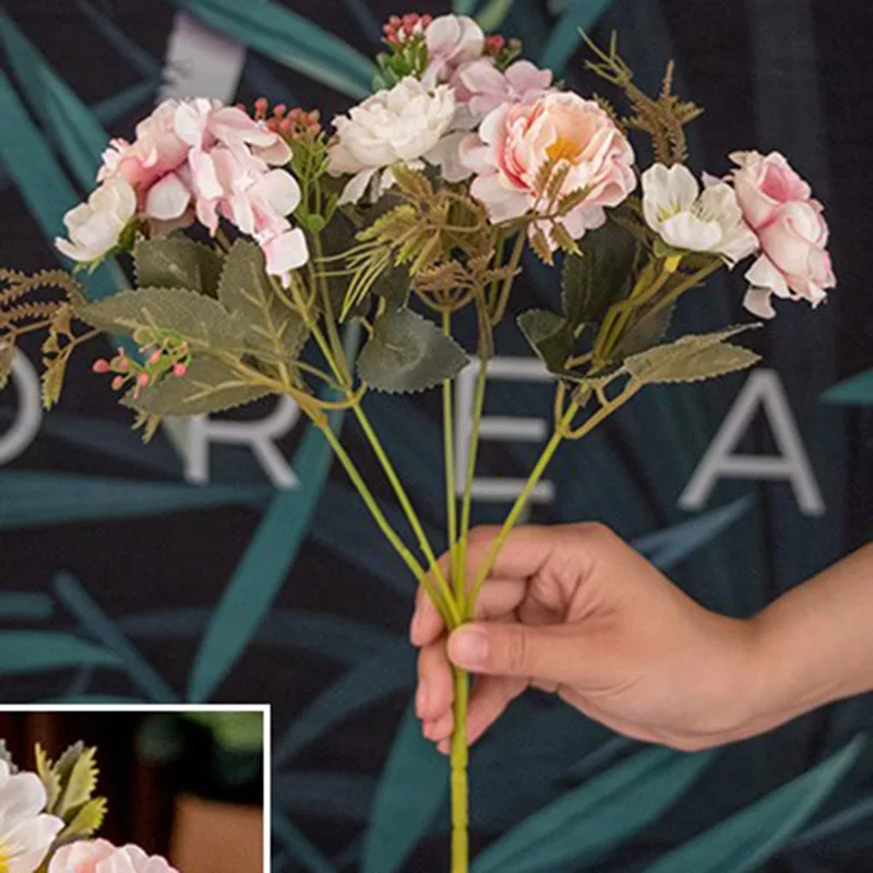 10 головок/упаковка Высококачественная имитация искусственного цветка розы DIY домашнее свадебное украшение подарок на день Святого Валентина - Цвет: 8