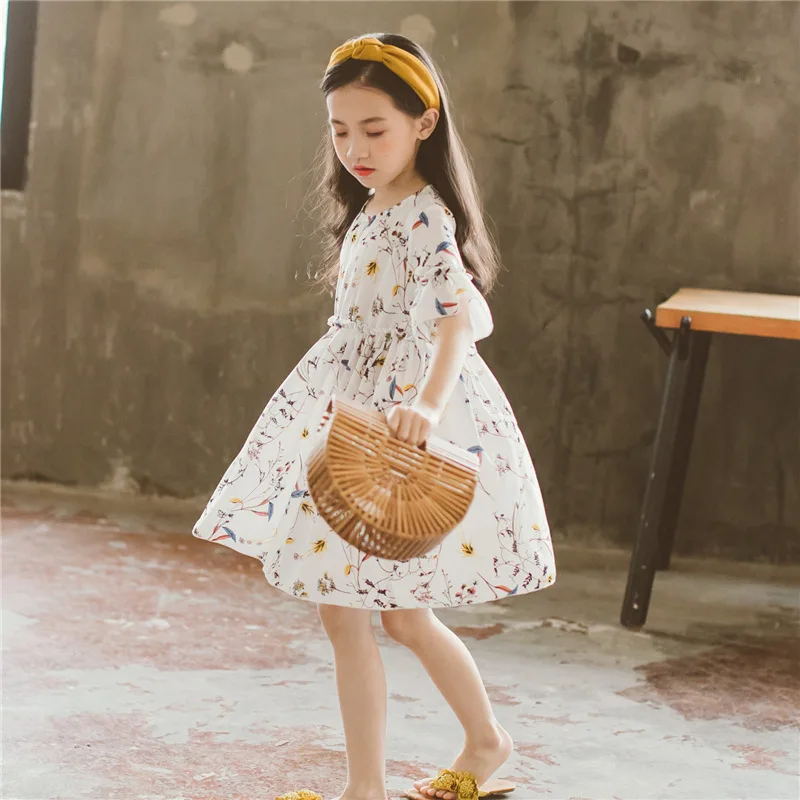 

Girls' Summer Dresses 2019 New Kids Flowers Dress Children Princess Dress Brand Toddler Girls Baby Chiffon Dress,#2841