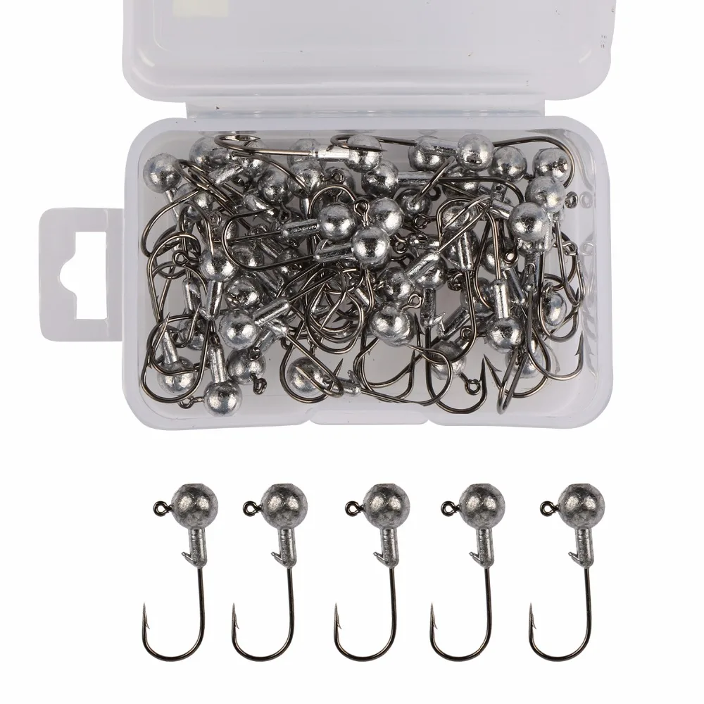 Buy 20 50pcs/box Fishing Hook Set Lead Head Hook