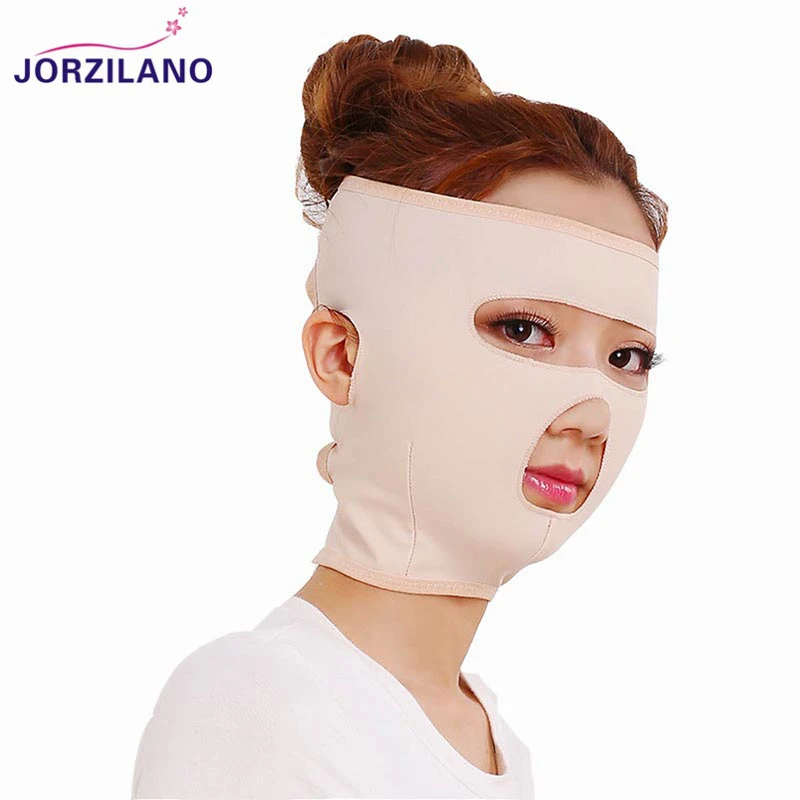 

JORZILANO Women Full Face V Face Line Belt Strap Bandage Chin Cheek Slim Lift Up Anti Wrinkle Mask Slimming Thin Facial Mask