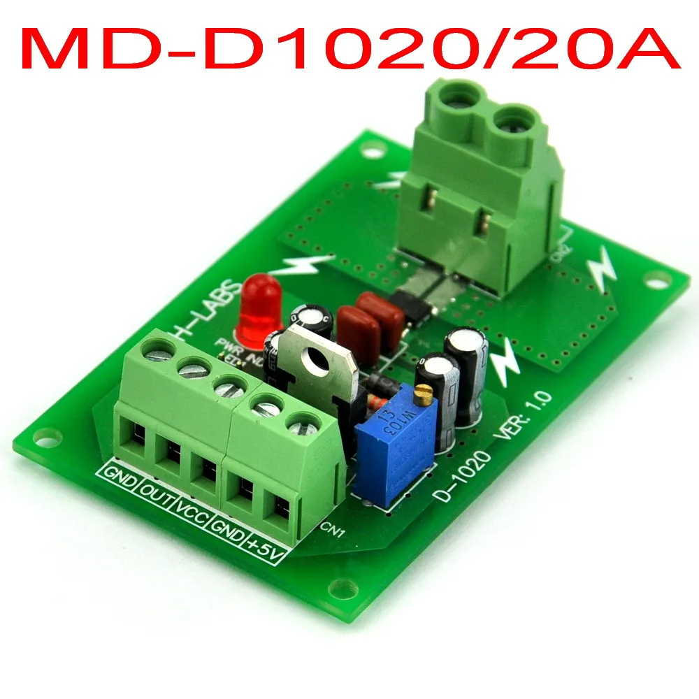 Panel Mount +/ 20Amp AC/DC Current Sensor Module Board, based on ACS712