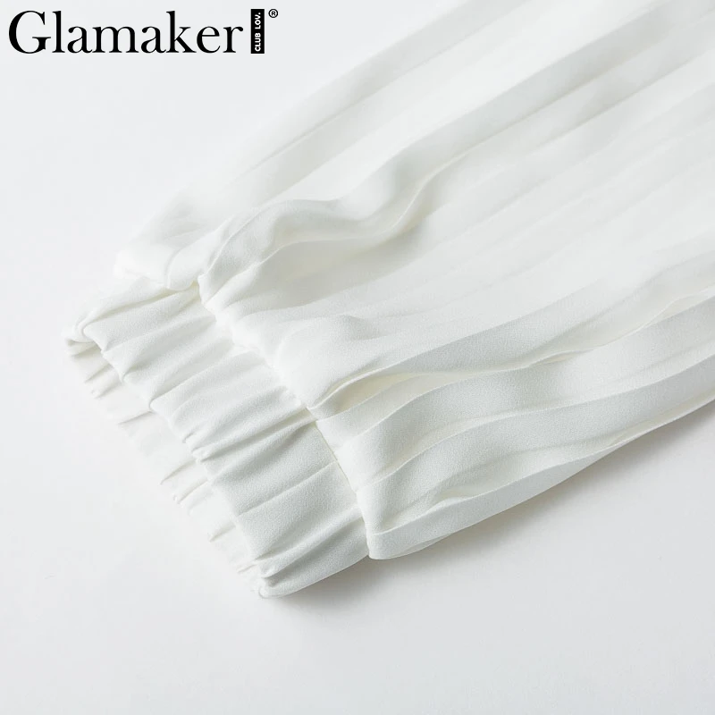 Glamaker, белое кружевное прозрачное боди с цветочным рисунком, женское летнее сексуальное боди с рукавами-фонариками и оборками, весенний комбинезон, Комбинезоны