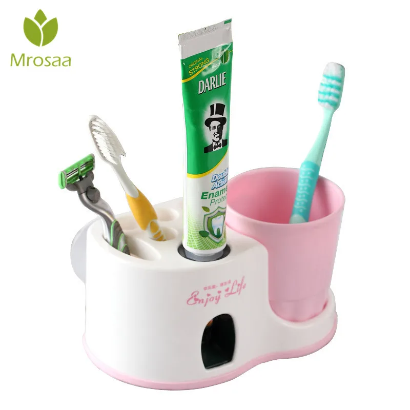 Творческий бытовой Зубная щётка держатель для мытья костюм зубная паста Автоматическая соковыжималка присоски Ванная комната зубная