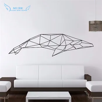 

Geometric Animals Shark Vinyl Wall Decal Modern Style Creative Design Home Decor For Wall Decoration 3D Sticker Size