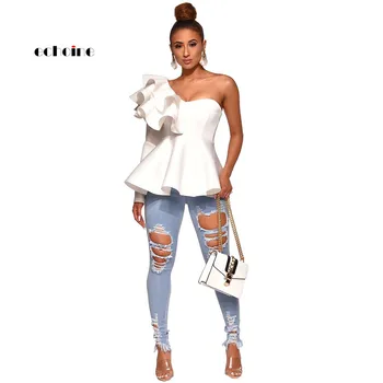 

Echoine Women Denim Pants Fashion Hole Hollow Out Perfect Mid Waist Slim Fit Stretchy Skinny Jeans Street Trousers Female Outfit