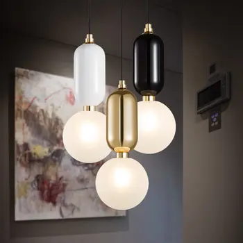 

Simple Creative Iron Glass Droplight Modern LED Pendant Light Fixtures For Dining Room Hanging Lamp Home Lighting Lampara