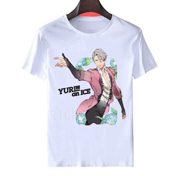 Юрий! Новинка аниме футболка для косплея на льду Victor Nikiforov Yuri Plisetsky короткие