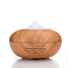 DEKAXI 300ML Wood Grain Aroma Diffuser Essential Oil Diffuser Aromatherapy Mist Maker for Home with 7 Color LED Light