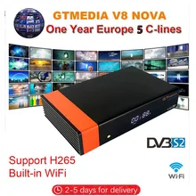 1 год Европа Cline GTmedia V8 NOVA DVB-S2 1080P спутниковый ТВ приемник bulitin wifi Португалия Испания Германия ТВ тюнер PK V8 супер