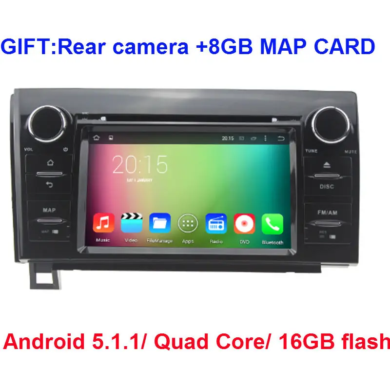 Quad core 2 дин Android 5.1.1 АВТОМОБИЛЬНЫЙ DVD Плеер с сенсорным 2007 2013 навигации ДЛЯ TOYOTA Tundra