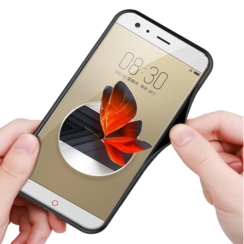 Чехол для Nubia Z17S Роскошный чехол из закаленного стекла с мягкими краями задняя