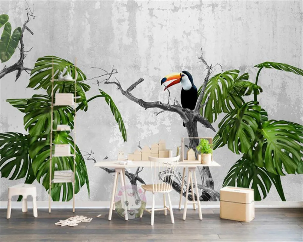 

beibehang wallpaper for walls 3 d 3d Stereoscopic Original Toucan Forest TV Walls 3D wallpaper 3d children room wallpaper