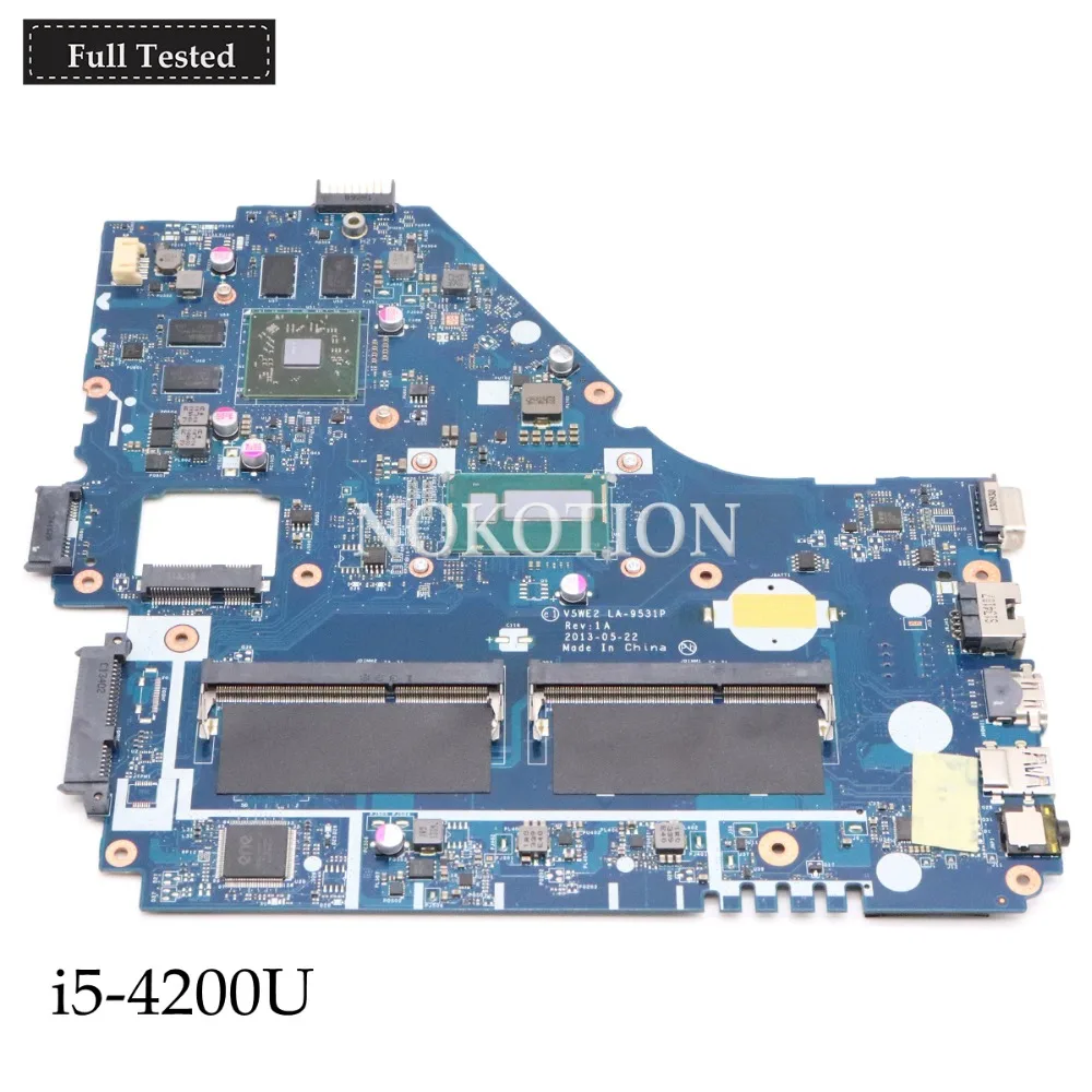 NOKOTION NBMFP11005 NB. MFP11.005 V5WE2 LA-9531P для acer aspire E1-572G материнской i5-4200U HM87 GMA HD5000 DDR3