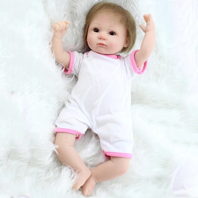 

18" Handmade Lifelike Pink Bunny Dress Baby Doll Silicone Vinyl Reborn Newborn Dolls With Clothes Gifts   Collections About 45cm