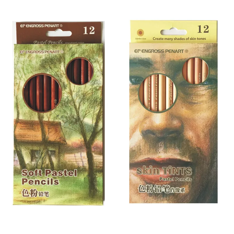 

12 Colors Soft Pastel Pencils Skin Tints Colored Pencils Art Drawing Sketch