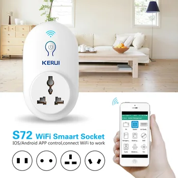 

KERUI S72 wifi power socket plug outlet,smart Home Automation APP Control swit With EU AU US UK plug for iphone xiaomi Android