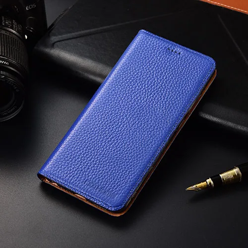 Для Asus Zenfone 5 ZE620KL чехол KEZiHOME личи Натуральная кожа флип-Стенд кожаный чехол для Asus Zenfone 5Z ZS620KL чехол для телефона s - Цвет: blue