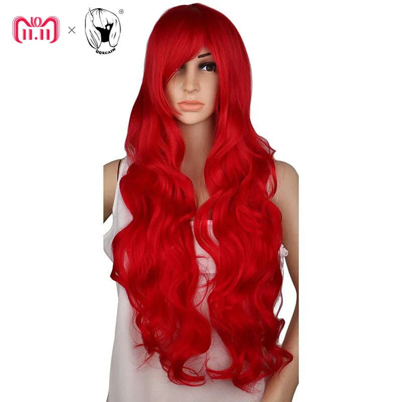 

QQXCAIW Long Curly Cosplay Wig Costume Party Red Pink Sliver Gray Blonde Black 70 Cm High Temperature Synthetic Hair Wigs