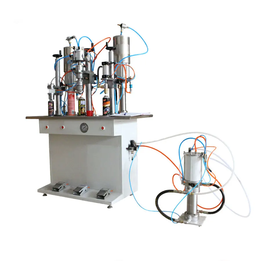 50 500ml Metal Aerosol Spray Can Filling Machine Full Pneumatic in
