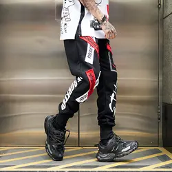 2019 для мужчин Уличная Мужские штаны для бега Письмо печати хип хоп дамские шаровары Одежда японский повседневные штаны США Размеры