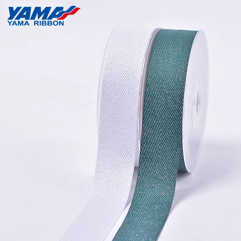 

YAMA Silver Purl Twill Ribbon 9mm 16mm 19mm 25mm 38mm 50yards/roll 3/8" 5/8" 3/4" 1" 1.5" inch for Diy Gifts Wedding Decoration