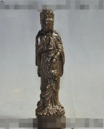 

S1148 6" chinese buddhism Red wood carve Kwan-Yin Bodhisattva Goddess buddha statue