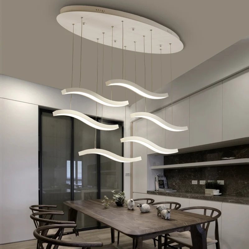 Regulable Reomte Control moderna lámpara de araña para comedor