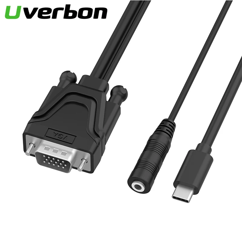 USB C VGA адаптер конвертер мужской тип на штекер с 3 5 мм аудио разъем для Macbook Chromebook