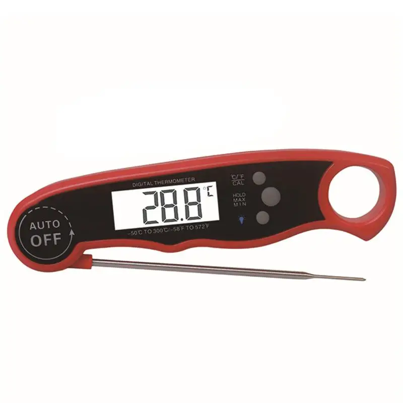 Водонепроницаемый цифровой термометр быстродействующий термометр с калибровкой и подсветкой для кухни(красный