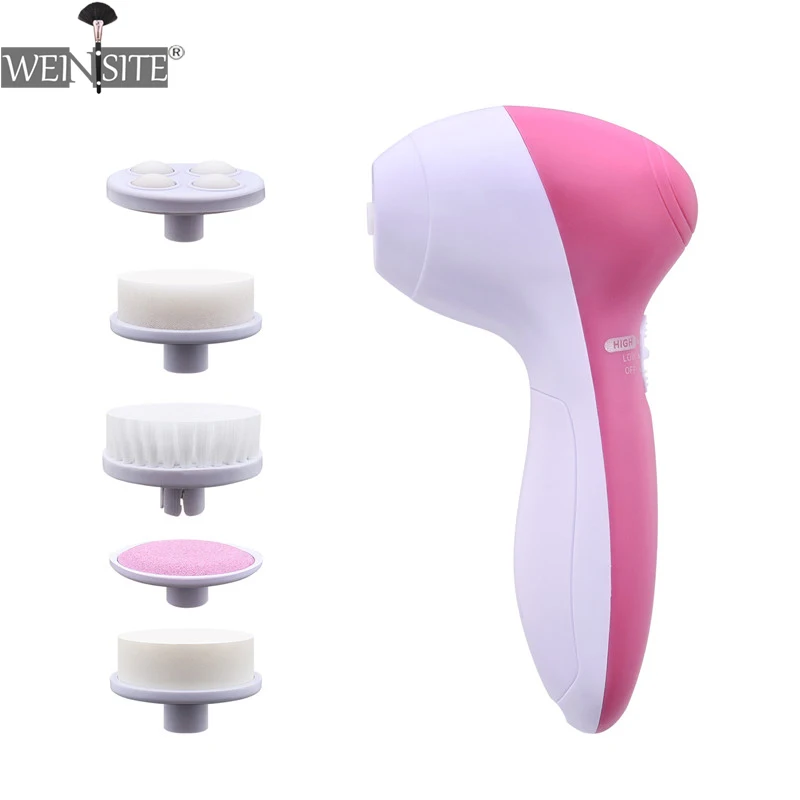 5 In 1 Electric Facial Cleansing Brush Spa Mini Skin Care Body Massage