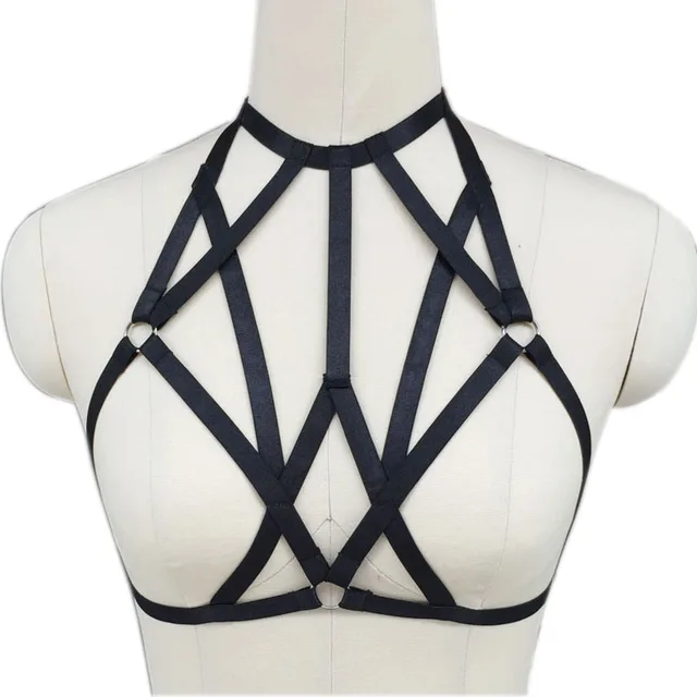 Pentagram harness clothing Elasticity harness bra Can Adjust size Open