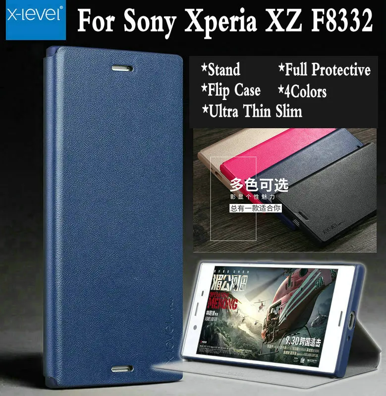 

X Level X-Level Classic Flip Stand Soft Cover PU Leather case for Sony Xperia XZ F8332 XR Full Protective Phone Bag Capas
