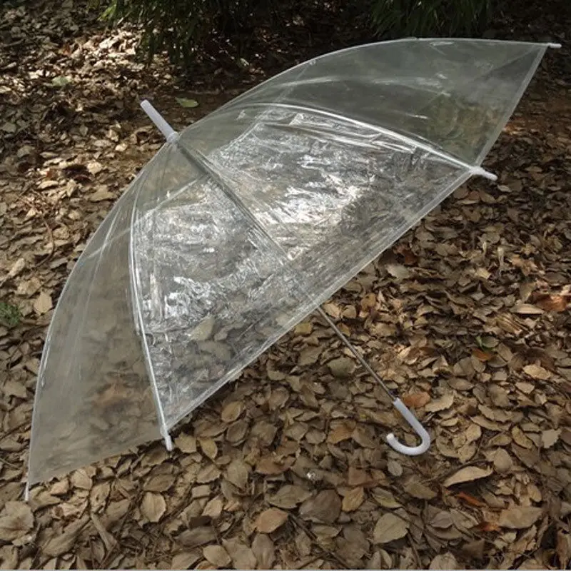 Цветной прозрачный автоматический зонт от дождя, водонепроницаемый купол для свадебной вечеринки - Цвет: Прозрачный