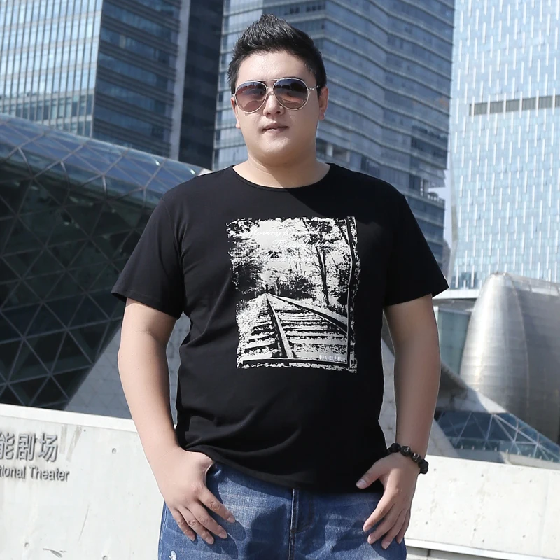 

Men T-shirt plus size 2019 new summer black casual male t shirt thin cotton O-neck Korean style large size 5XL 6XL 7XL 8XL