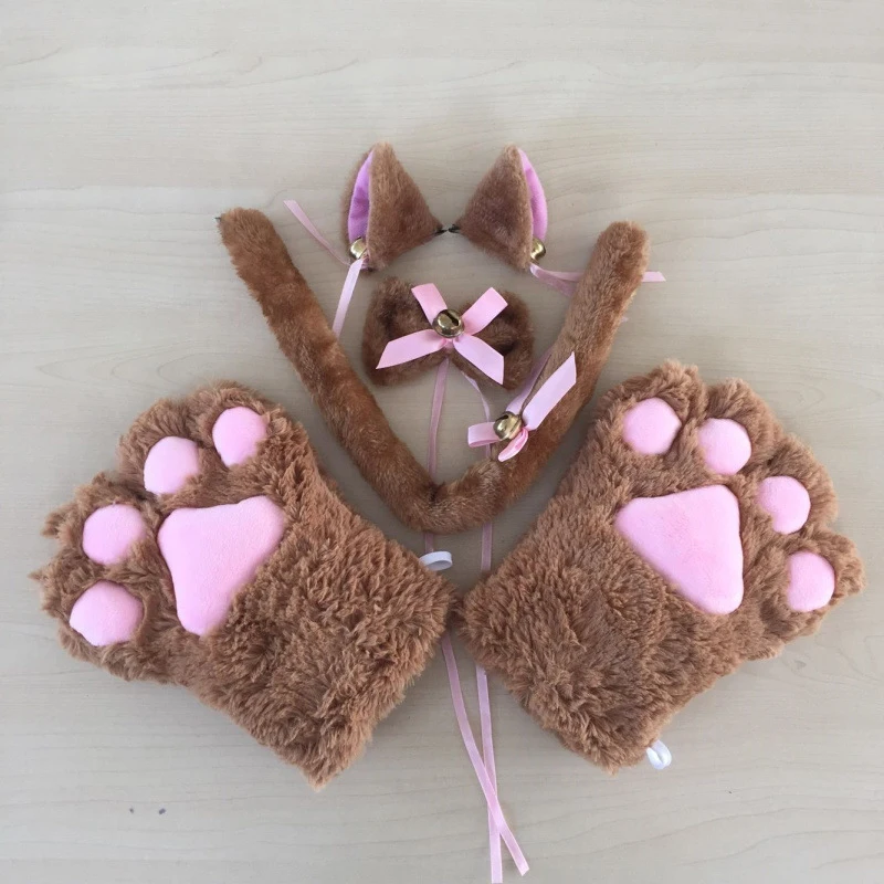 Косплей девушки кошки костюмы реквизит кролик лиса кошка лапа 5 шт./компл. повязка