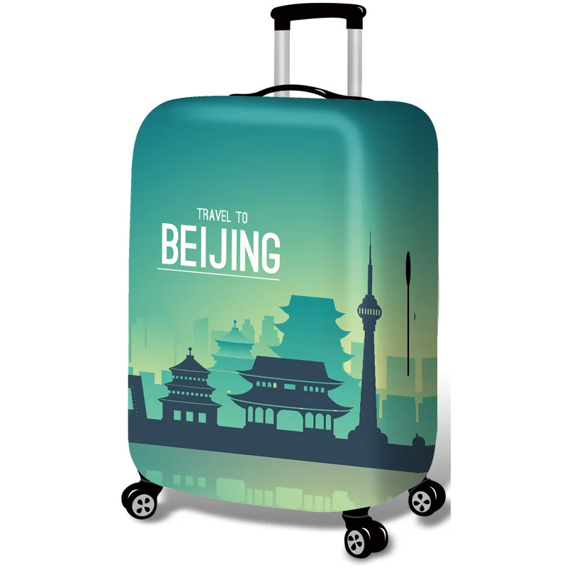 Thickened Luggages Protective Cover Trolley Cases Waterproof Elastic Suitcases Bag Dust Rain Covers Traverl to Beijing New York Thickened Luggages Protective Cover Trolley Cases Waterproof Elastic Suitcases Bag Dust Rain Covers Traverl to Beijing New York