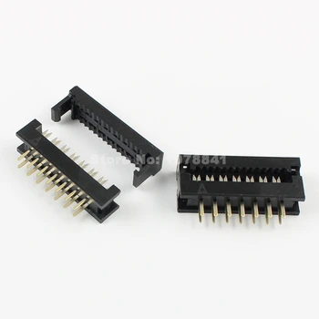 

100 Pcs Per Lot 2.54mm Pitch 2x7 Pin 14 Pin Male Header IDC Ribbon Cable Transition Connector