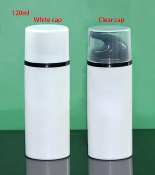 

100pcs/lot 120ml PP lotion airless pump bottle vacuum flask white+black