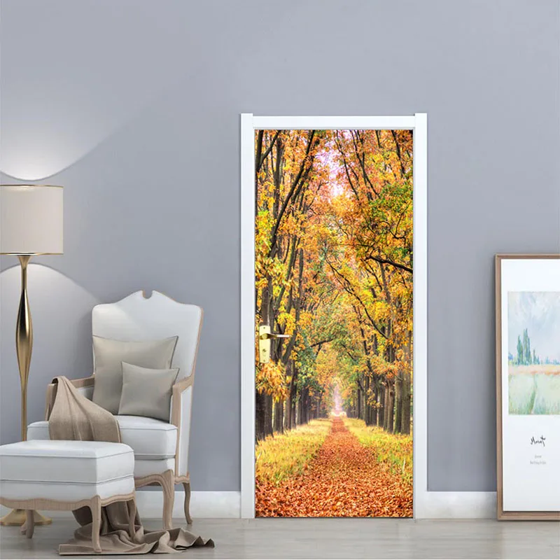 Yazi самоклеящийся виниловый, с изображением цветка, фото обои, двери, 3d фрески, наклейки для комнаты, домашний декор 77x200 см - Цвет: 011303