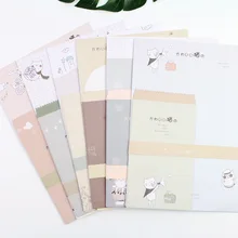 9pcs/Set 3 envelopes + 6 sheets letter paper Big Face Cat Series Envelope For Gift Korean Stationery